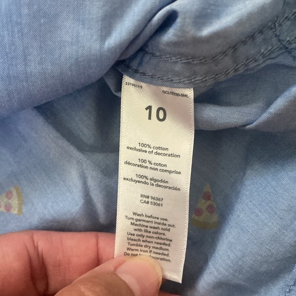 Boys Osh Kosh 100% Cotton Pizza Button Down Shirt - Picture 6 of 6